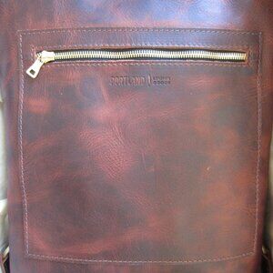 New Portland Leather Goods Laptop Backpack - Lava - Full Grain Leather in box